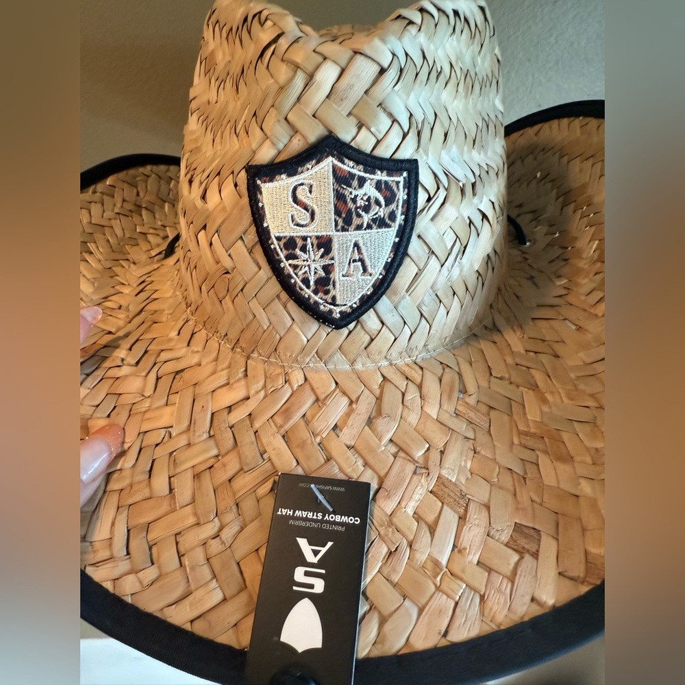 NEW WOMS STRAW SA LEOPARD COWBOY BEACH HAT